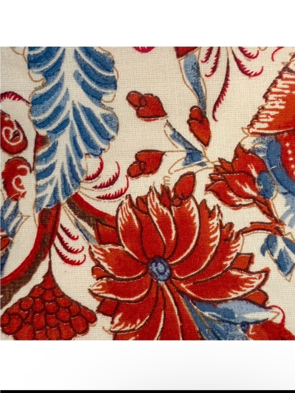 Pottery Barn VTG Jordan Palampore Cotton/Linen Blend Euro Pillow Sham-26”x 26”
